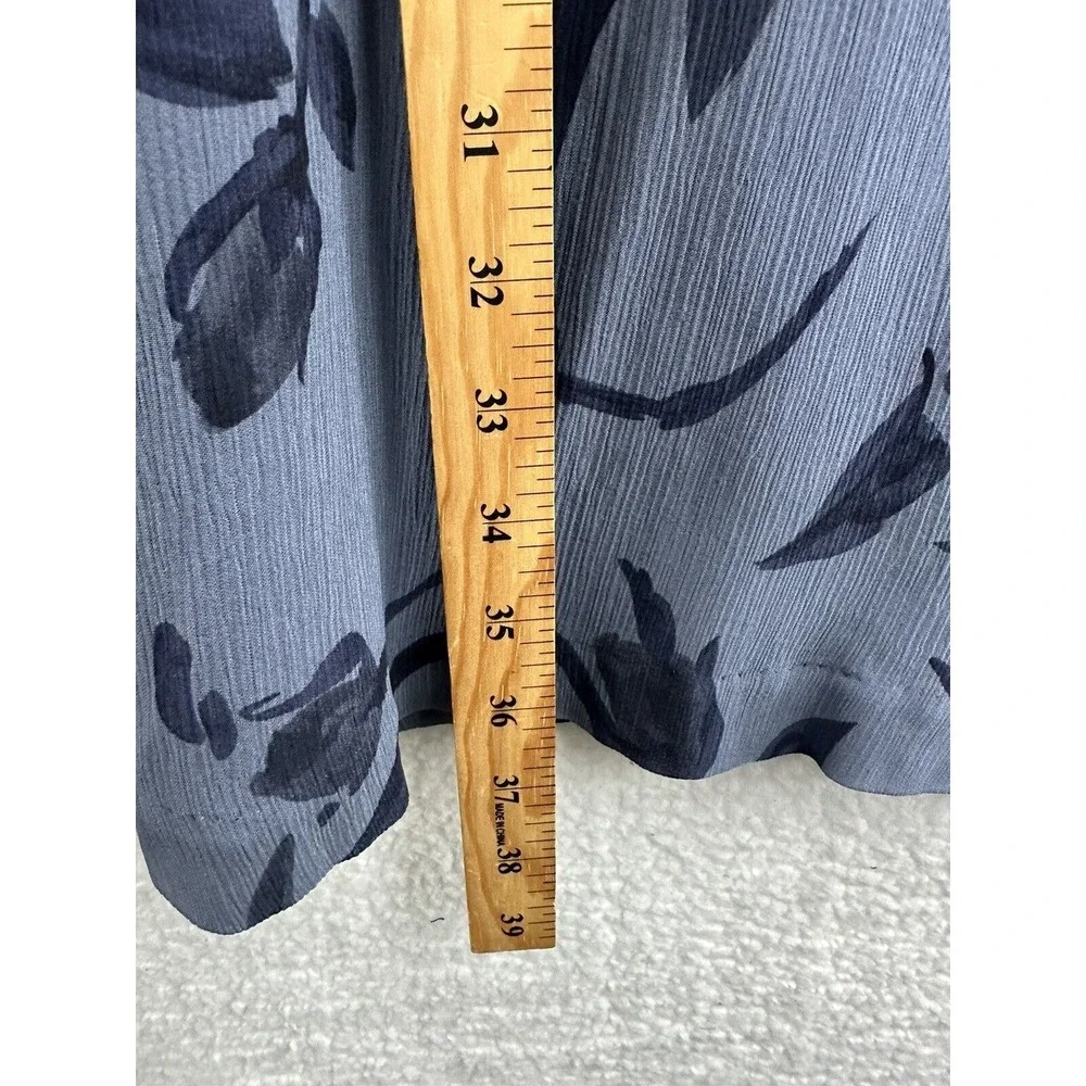 Jones New York Skirt Set Womens 14 Blue Excellent Floral Rayon 2-Piece Midi